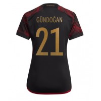 Camiseta Alemania Ilkay Gundogan #21 Segunda Equipación Replica Mundial 2022 para mujer mangas cortas